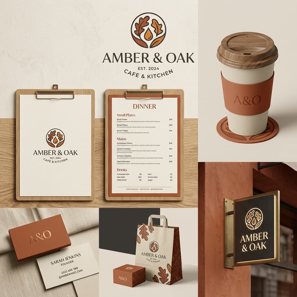 Amber & Oak Café Branding